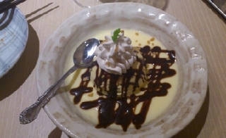 カスタードプディング＆バニラアイス