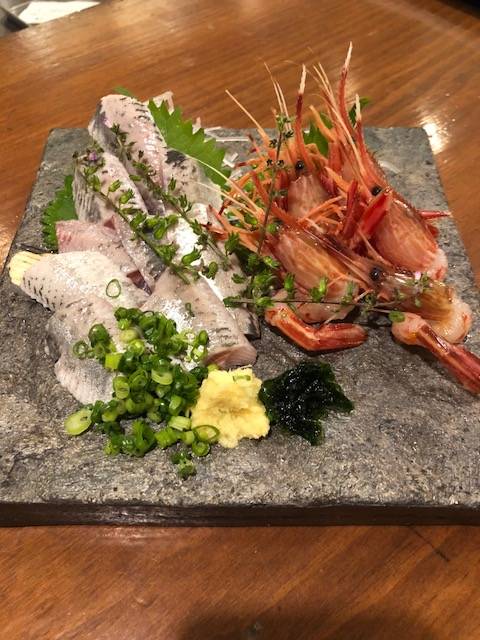 鰯とボタン海老の刺身