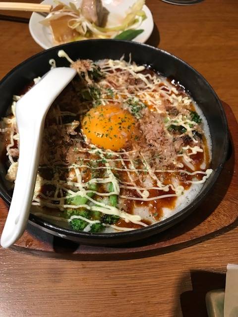 寒鰤と厚揚げ豆富の山芋鉄板焼き