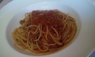 牛肉のラグーのスパゲティーニ