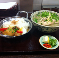 ミニカレーとミニフォーのセット