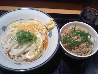 ぶっかけうどんとミニ豚丼