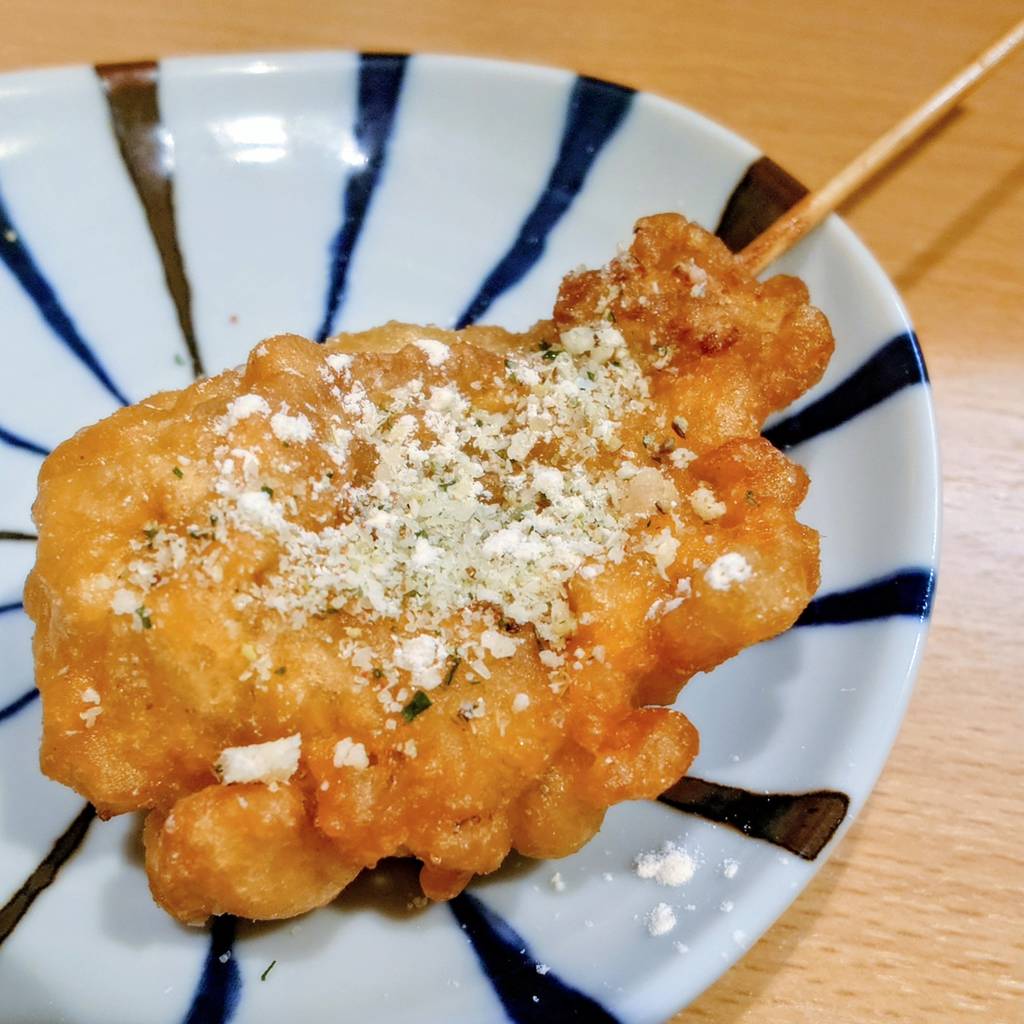 鶏もも串揚げ（バーブ＆チーズ）