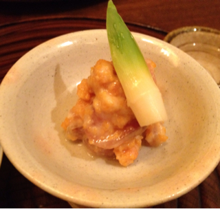 子持ちブナの和え物　甘草添え