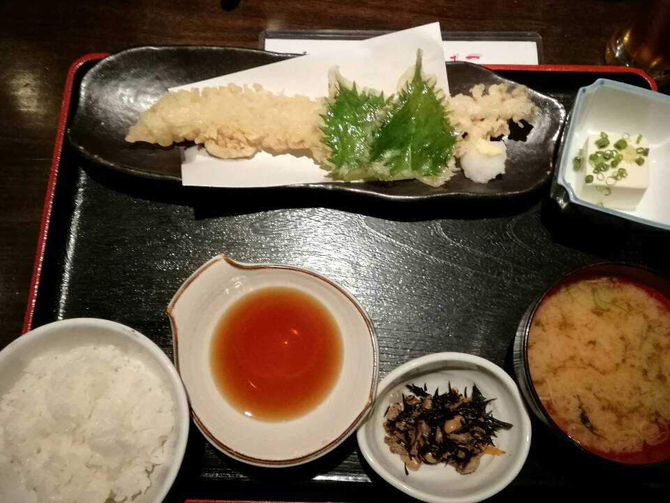 穴子の天婦羅定食