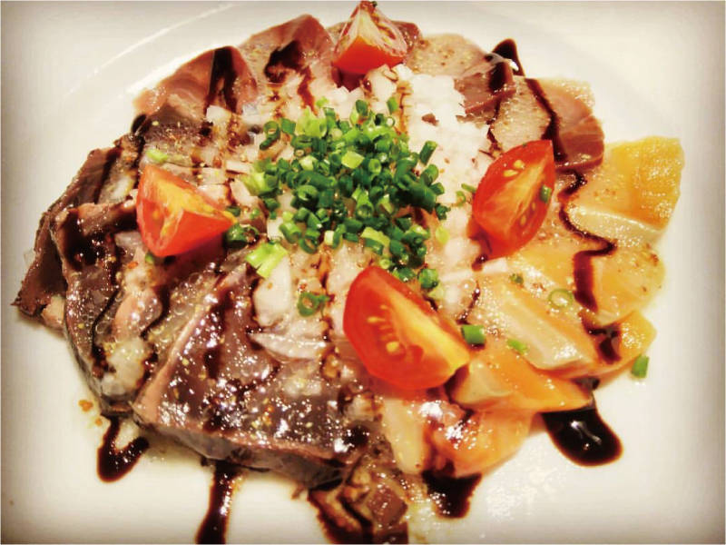 海の幸　３種鮮魚のカルパッチョ～バルサミコ風味