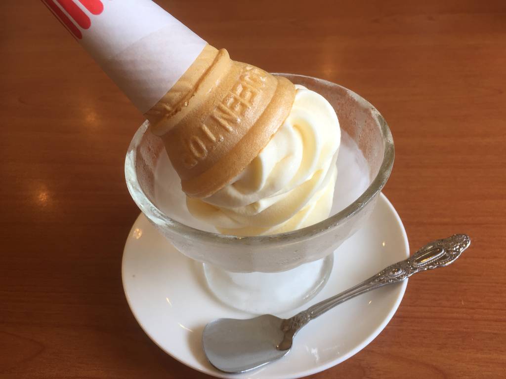 食後のデザート、ソフトクリーム！