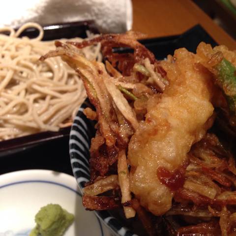 海老天と野菜かき揚げ丼　そば膳