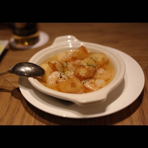 小海老のあつあつアヒージョ