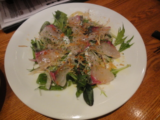 三重産シマアジのカルパッチョ