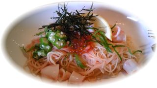 冷製カッペリーニ”いくらとヤリイカの明太子ソース”