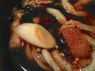 肉ネギつけ汁うどん＋野菜天ぷら＋かやく御飯＋お新香