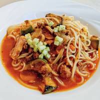 茄子とシャンピニョンのボローニャ風スパゲ…