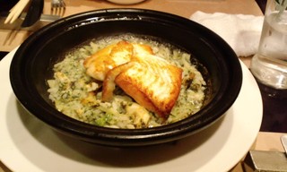 ヒラメのポワレとリゾット