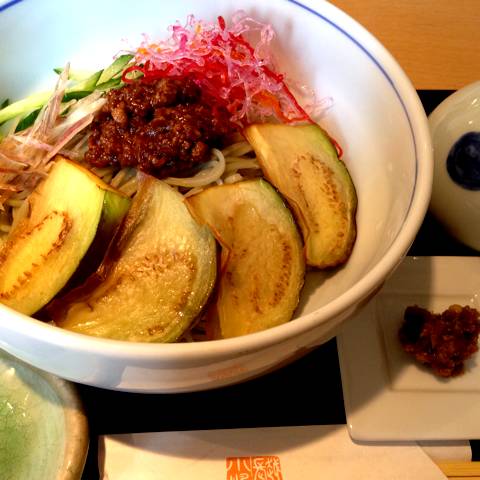 長岡茄子の肉味噌そば