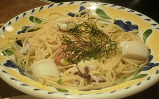 ヤリイカと明太子の和風ソース