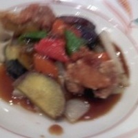 国産若鶏と安心野菜の黒酢あんかけ定食