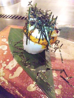 山芋と帆立貝のウニ焼