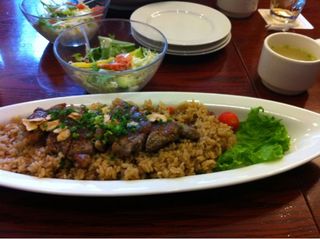 ステーキガーリックピラフ