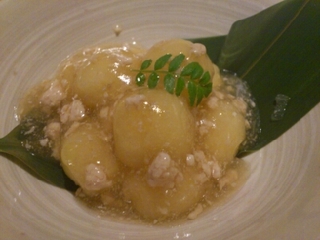 いももちのそぼろ煮