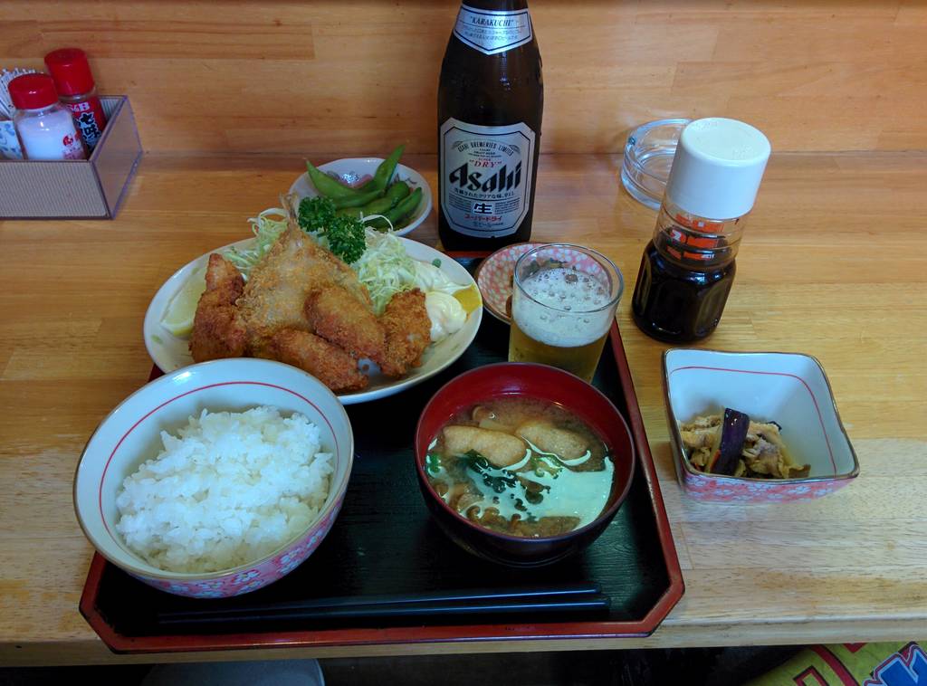 牡蠣フライ、鰺フライ　定食