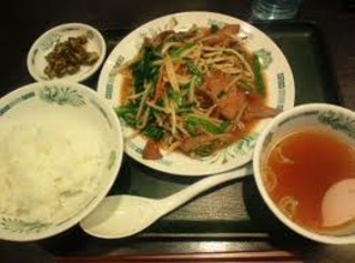 ニラレバ炒め定食