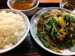 ニラレバ炒め定食