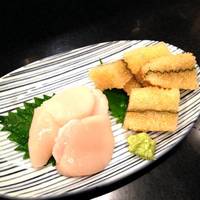 ホタテと子持ち昆布の刺身