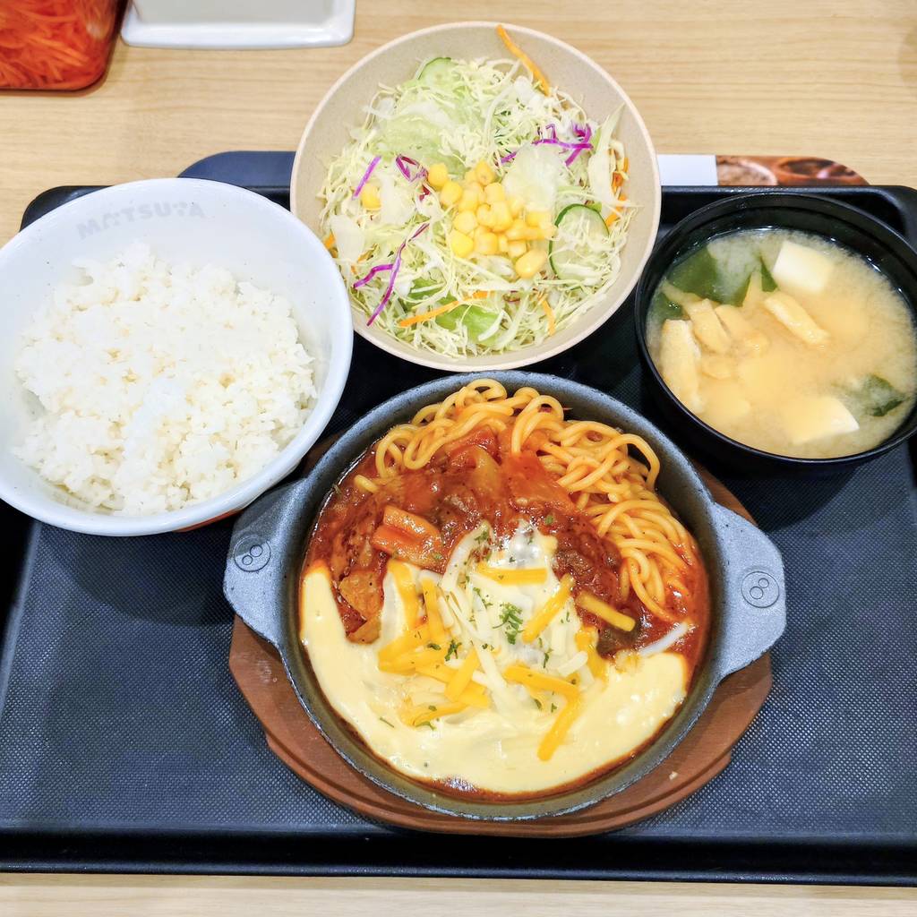 西条てっぱんナポリタン炙りチーズハンバーグ定食