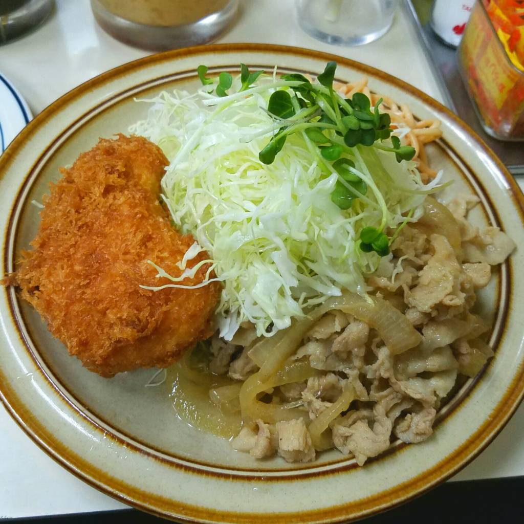 クリームコロッケ・しょうが焼きライス