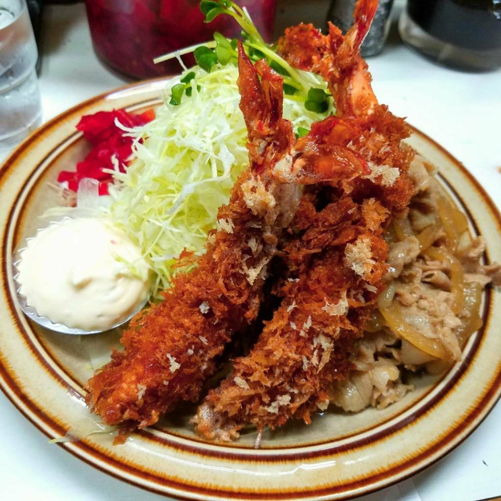 エビフライ・しょうが焼きセット