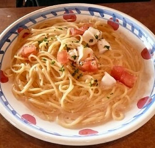 イカの明太子クリームソース