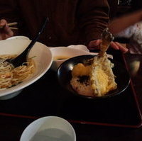 ランチセット　ハタハタとろろ天丼