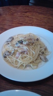 茸とパンチェッタのクリームソーススパゲティ