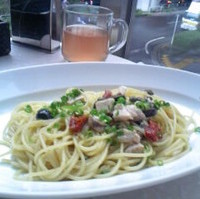 カジキマグロのブッタネスカビアンコ