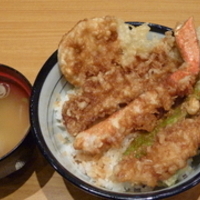 ずわいがにと煮穴子天丼