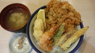 鱧・海老・貝柱と夏野菜の塩天丼