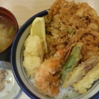 鱧・海老・貝柱と夏野菜の塩天丼