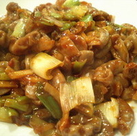 豚の小袋ピリ辛炒め