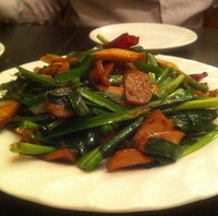 ニラと干し豆腐の炒め物