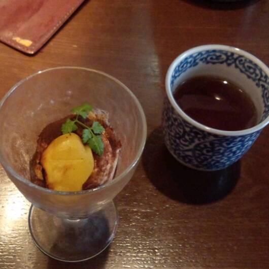 飛騨牛と秋の実り炭火焼きランチ旬の自家製デザート 栗のデザートで秋を、感じられました