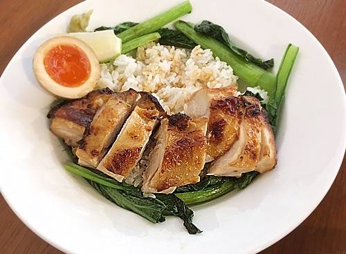 みそ漬けチキンのオーブン焼きと小松菜のご飯