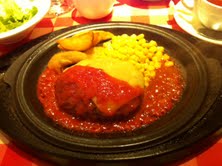 チーズとトマトソースハンバーグ