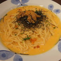 生うにとイクラのクリームパスタ