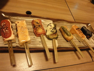 七味七彩豆腐と生麩の田楽