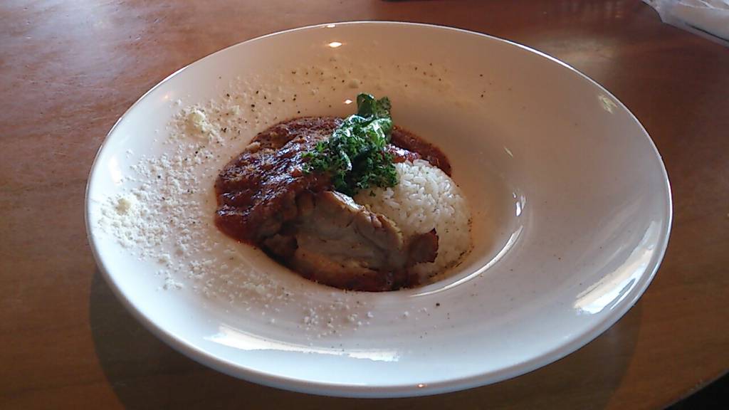 豚バラ肉のトマト煮　カレーライス