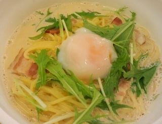 和風カルボナーラ豆乳スープ