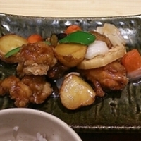 鶏と野菜の黒酢あん定食