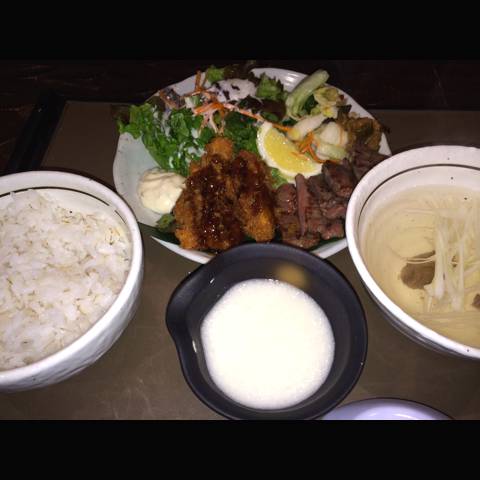 牛たん＆カキフライ定食