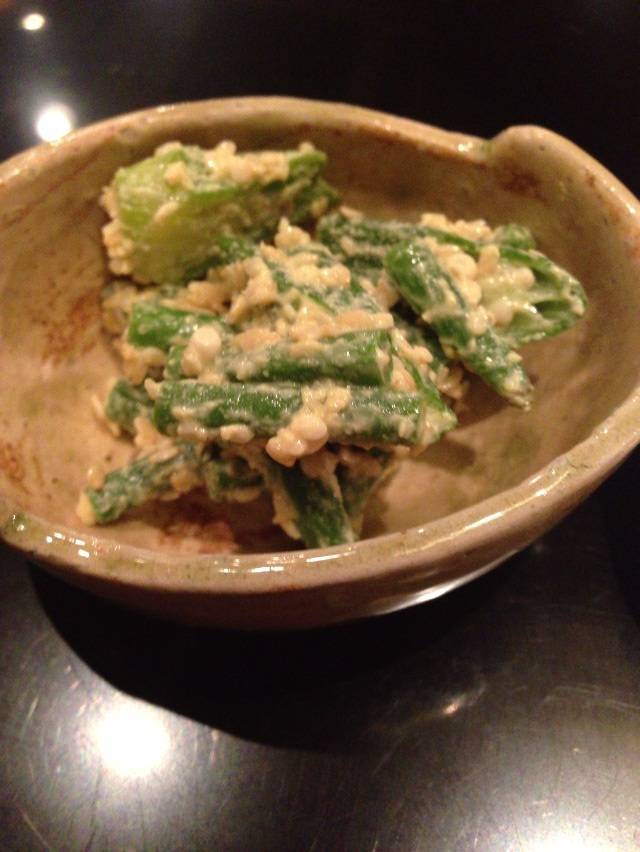 オクラと三度豆の胡麻和え